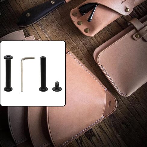 HEVSTIL 30 مجموعة من البراغي والجوز الأسود M4×6 مم مسامير ربط من الفولاذ المقاوم للصدأ Φ5×30 مم صواميل وبراغي سوداء مجموعة مفاتيح سداسية مترية سوداء لألبوم الصور والجلود والحرف اليدوية والأثاث in Kuwait