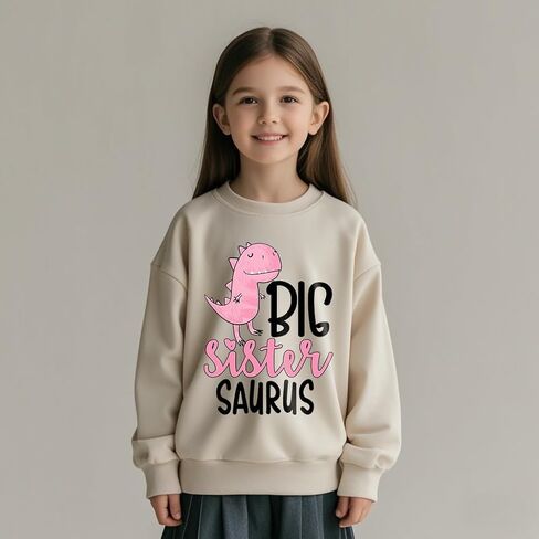 Big Sister Sweatshirt Toddler Baby Girl Promoted to Big Sister Announcement Crewneck Long Sleeve Pullover Fall Tops in Saudi Arabia