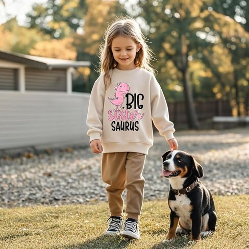 Big Sister Sweatshirt Toddler Baby Girl Promoted to Big Sister Announcement Crewneck Long Sleeve Pullover Fall Tops in Saudi Arabia