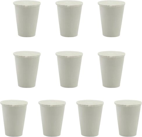 10 Pack Solid Rubber Stoppers - 00# Tapered Shaped Lab Bungs Plug - White Lab Plug for Flask, Plug Holes, Test Tube in Kuwait