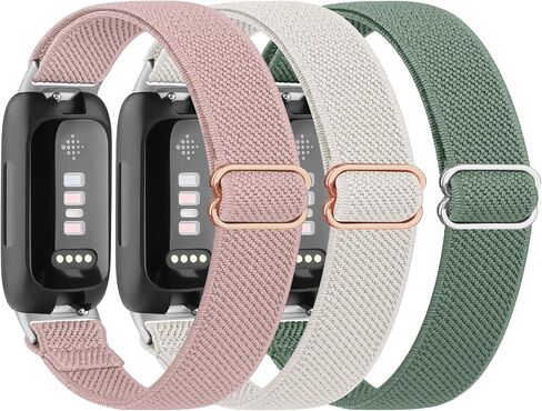 3 Pack Elastic Bands for Fitbit Inspire 3 Bands for Women Men, Soft Adjustable Stretchy Nylon Loop Strap Replacement Wristband for Fitbit Inspire 3 Fitness Tracke in Saudi Arabia