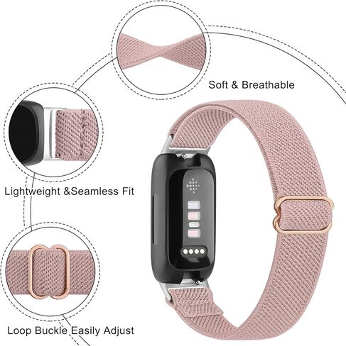 3 Pack Elastic Bands for Fitbit Inspire 3 Bands for Women Men, Soft Adjustable Stretchy Nylon Loop Strap Replacement Wristband for Fitbit Inspire 3 Fitness Tracke in Saudi Arabia