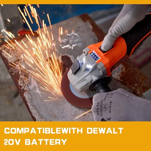 Cordless Angle Grinder for Milwaukee M18 Batteries, 18 Volt Electric Grinding Wheels, 5 Inch Cutting Tool, Burshless Motor for Cutting, Grinding,Polishing (NO BATTERY) in Saudi Arabia