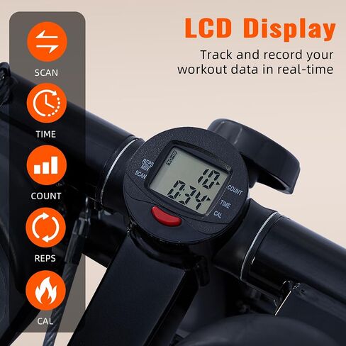 جهاز درج صغير - بدواسة هيدروليكية للتمرين في المنزل مع شاشة LCD، جهاز درج محمول مع حصيرة غير قابلة للانزلاق وأشرطة مقاومة - 220 رطل in Saudi Arabia