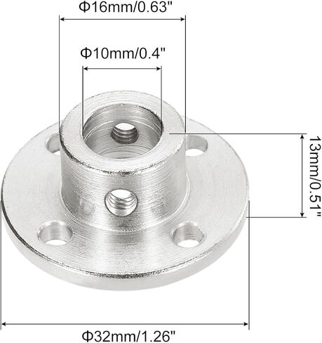 MECCANIXITY 2 Pcs 10mm Flange Coupling Connector Rigid Guide Model Coupler Accessory Shaft Axis Fittings with Fastening Screw for DIY RC Model Motors,Silver in Saudi Arabia
