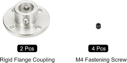 MECCANIXITY 2 Pcs 10mm Flange Coupling Connector Rigid Guide Model Coupler Accessory Shaft Axis Fittings with Fastening Screw for DIY RC Model Motors,Silver in Saudi Arabia