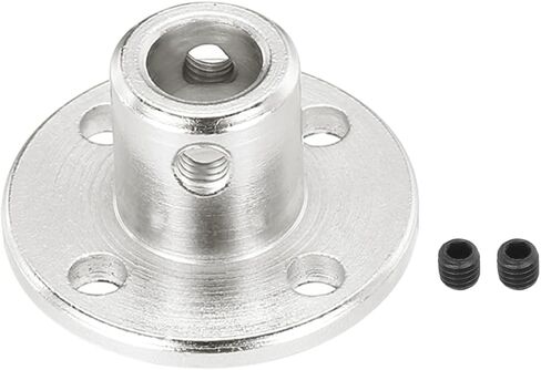 MECCANIXITY 2 Pcs 10mm Flange Coupling Connector Rigid Guide Model Coupler Accessory Shaft Axis Fittings with Fastening Screw for DIY RC Model Motors,Silver in Saudi Arabia