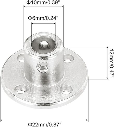 MECCANIXITY 2 Pcs 10mm Flange Coupling Connector Rigid Guide Model Coupler Accessory Shaft Axis Fittings with Fastening Screw for DIY RC Model Motors,Silver in Saudi Arabia