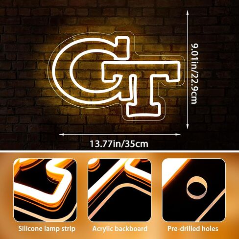 University Neon Sign for Wall Decor University Football Team Neon Light College Team Logo LED Sign for Man Cave Dormitory Bar Club Birthday Gifts for Sport Fans College Student USB Powered(ZKXD387) in Saudi Arabia