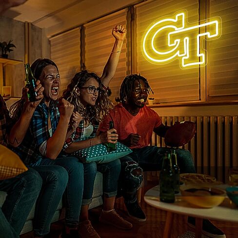 University Neon Sign for Wall Decor University Football Team Neon Light College Team Logo LED Sign for Man Cave Dormitory Bar Club Birthday Gifts for Sport Fans College Student USB Powered(ZKXD387) in Saudi Arabia