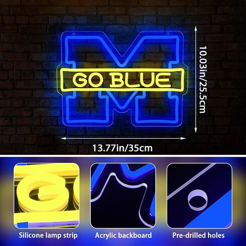 University Neon Sign for Wall Decor University Football Team Neon Light College Team Logo LED Sign for Man Cave Dormitory Bar Club Birthday Gifts for Sport Fans College Student USB Powered(ZKXD387) in Saudi Arabia