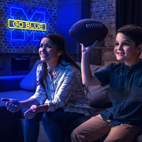 University Neon Sign for Wall Decor University Football Team Neon Light College Team Logo LED Sign for Man Cave Dormitory Bar Club Birthday Gifts for Sport Fans College Student USB Powered(ZKXD387) in Saudi Arabia