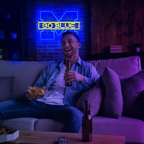 University Neon Sign for Wall Decor University Football Team Neon Light College Team Logo LED Sign for Man Cave Dormitory Bar Club Birthday Gifts for Sport Fans College Student USB Powered(ZKXD387) in Saudi Arabia