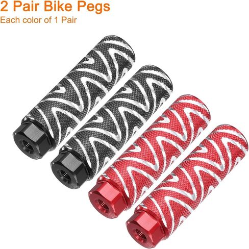 HARFINGTON Bike Pegs Aluminum Alloy Rear Stunt Pegs Anti-Skid Foot Pedals Fit 3/8" Axles for Mountain Bike BMX in Saudi Arabia