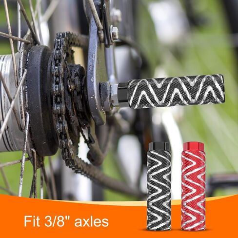 HARFINGTON Bike Pegs Aluminum Alloy Rear Stunt Pegs Anti-Skid Foot Pedals Fit 3/8" Axles for Mountain Bike BMX in Saudi Arabia