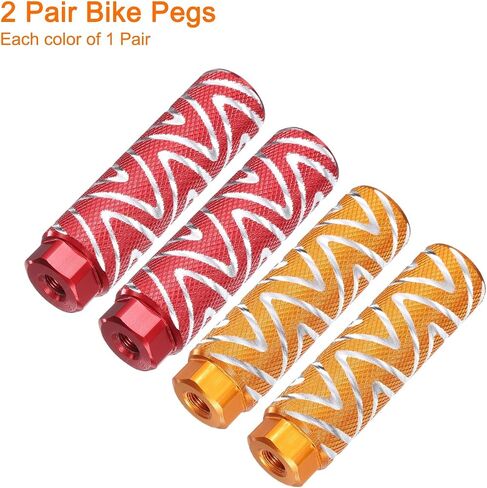 HARFINGTON Bike Pegs Aluminum Alloy Rear Stunt Pegs Anti-Skid Foot Pedals Fit 3/8" Axles for Mountain Bike BMX in Saudi Arabia