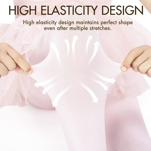 Ballet Tights for Girls, Ultra Soft Pro Footed Dance Tights, 1 Pack (Toddler/Little Kid/Big Kid) in Saudi Arabia