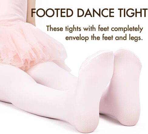 Ballet Tights for Girls, Ultra Soft Pro Footed Dance Tights, 1 Pack (Toddler/Little Kid/Big Kid) in Saudi Arabia