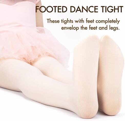 Ballet Tights for Girls, Ultra Soft Pro Footed Dance Tights, 1 Pack (Toddler/Little Kid/Big Kid) in Saudi Arabia