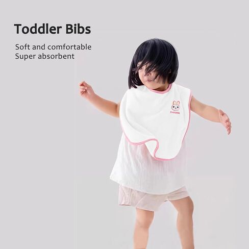 Set of 6 Baby Bibs| Waterproof Toddler Bibs| Large Towel Bibs for Toddler 1-6 Years| Bibs for Baby Boys and Girls in Saudi Arabia