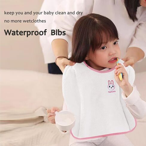 Set of 6 Baby Bibs| Waterproof Toddler Bibs| Large Towel Bibs for Toddler 1-6 Years| Bibs for Baby Boys and Girls in Saudi Arabia