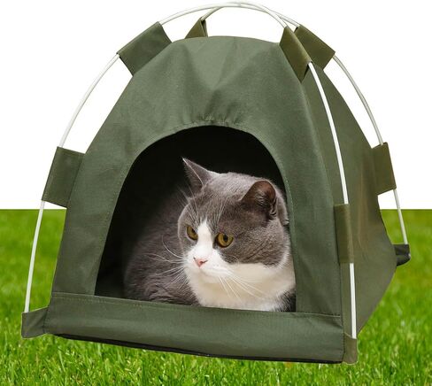 Large Foldable Cat Tent, Cat Tents for Indoor Cats, Dog Tent, Pet Tent, Waterproof Portable Cat Tent Outdoor Cat Pop Up Tent Bed for Outside Cat Cave cat Houses Grey in Saudi Arabia
