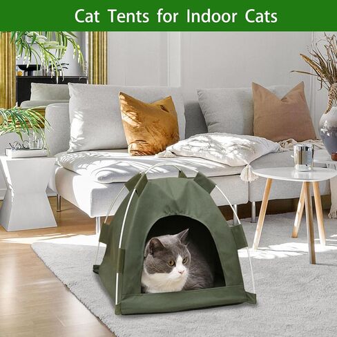 Large Foldable Cat Tent, Cat Tents for Indoor Cats, Dog Tent, Pet Tent, Waterproof Portable Cat Tent Outdoor Cat Pop Up Tent Bed for Outside Cat Cave cat Houses Grey in Saudi Arabia
