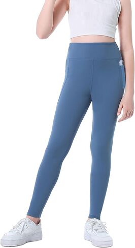 سراويل اليوغا للفتيات ذات الخصر العالي للأطفال، سراويل اليوغا للجري الرياضية مع جيوب للتمرين في صالة الألعاب الرياضية والرقص in Kuwait