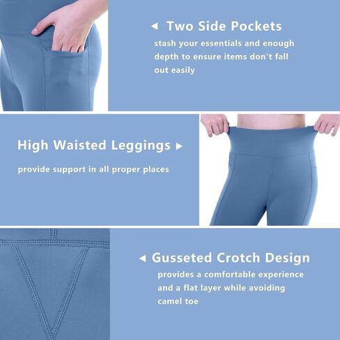 سراويل اليوغا للفتيات ذات الخصر العالي للأطفال، سراويل اليوغا للجري الرياضية مع جيوب للتمرين في صالة الألعاب الرياضية والرقص in Kuwait