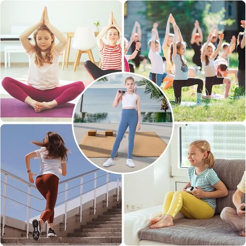 سراويل اليوغا للفتيات ذات الخصر العالي للأطفال، سراويل اليوغا للجري الرياضية مع جيوب للتمرين في صالة الألعاب الرياضية والرقص in Kuwait