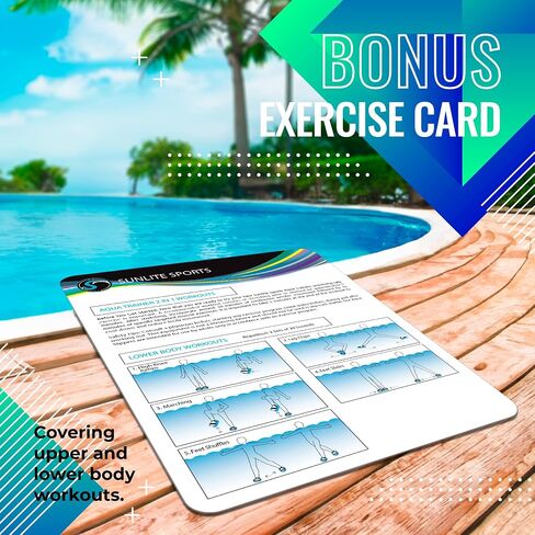 Sunlite Sports Aqua Trainer 2 في 1 مجداف لليد والقدمين، مجموعة التمارين الرياضية المائية لحمام السباحة، تمرين مائي للبالغين للتمرين المائي، تمرينات الجزء العلوي السفلي من الجسم منخفضة التأثير in Kuwait