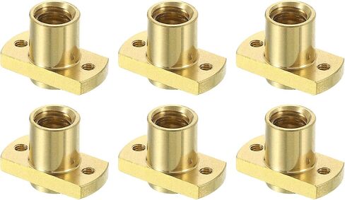 uxcell 6Pcs Tr8x2 Lead Screw Brass Nut, Trapezoidal Screw Diameter 10mm Pitch 2mm Lead 2mm (1 Starts) for A 3 CR-10 CR-10s Z Axis CNC 3D Printer Parts in Saudi Arabia
