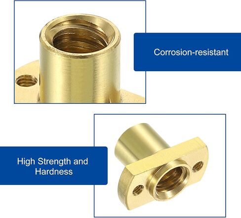 uxcell 6Pcs Tr8x2 Lead Screw Brass Nut, Trapezoidal Screw Diameter 10mm Pitch 2mm Lead 2mm (1 Starts) for A 3 CR-10 CR-10s Z Axis CNC 3D Printer Parts in Saudi Arabia