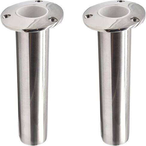 MARINE CITY Heavy Duty 316 Grade Stainless Steel Deluxe Rod Holder with Drain Flush Mount Fishing Rod Pole Holders 90 Degree for Marines – Boats – Ships – Yachts (Pack of 1) in Saudi Arabia