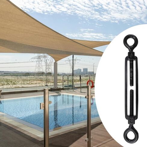 Antrader M6 Turnbuckle Eye and Eye,4Pcs M6 304 Stainless Steel Eye to Eye Turnbuckle Heavy Duty Wire Rope Tension Heavy Duty Turnbuckles for Cable Railing Wire Rope Hardware Kit,Black in Saudi Arabia