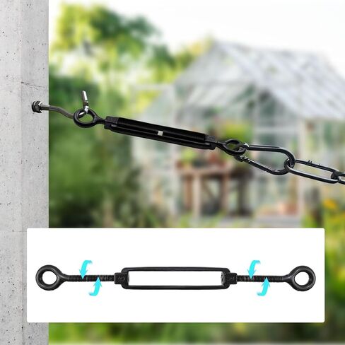 Antrader M6 Turnbuckle Eye and Eye,4Pcs M6 304 Stainless Steel Eye to Eye Turnbuckle Heavy Duty Wire Rope Tension Heavy Duty Turnbuckles for Cable Railing Wire Rope Hardware Kit,Black in Saudi Arabia