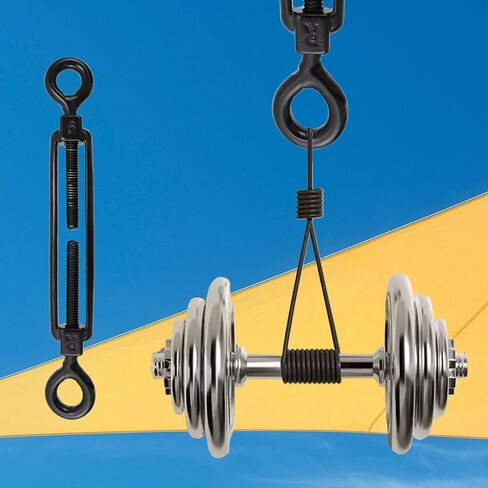 Antrader M6 Turnbuckle Eye and Eye,4Pcs M6 304 Stainless Steel Eye to Eye Turnbuckle Heavy Duty Wire Rope Tension Heavy Duty Turnbuckles for Cable Railing Wire Rope Hardware Kit,Black in Saudi Arabia