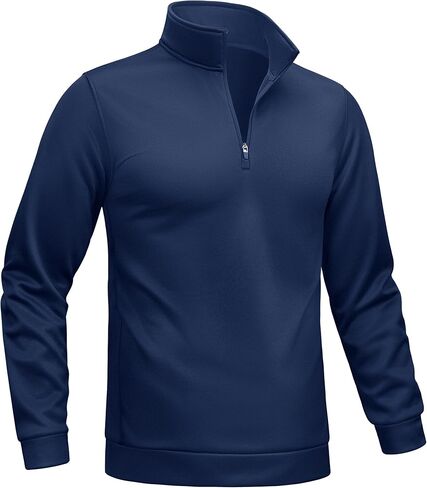 TACVASEN Men's Quarter Zip Pullover Sweatshirts Lightweight Fleece Lined Thermal Sweatshirts 1/4 Zip Golf Sweaters in Kuwait