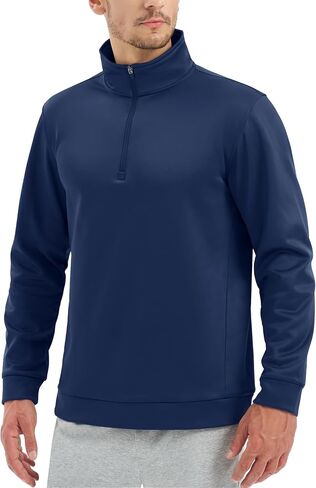 TACVASEN Men's Quarter Zip Pullover Sweatshirts Lightweight Fleece Lined Thermal Sweatshirts 1/4 Zip Golf Sweaters in Kuwait