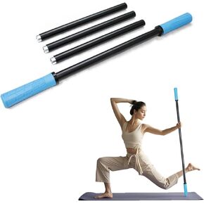 Yoga Stick 5 ft Sturdy Steel, Adjustable Stretching Stick for Mobility, Flexibility and Balance, Versatile Exercise Stick with 5 Steel Rods & rubber Handles