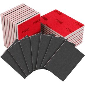36PCS 3 x 4 Inch 180-3000 Grit Sanding Sponge，Ultra Fine Sanding Sponges Pads，Soft Foam Hand Sanding Block Dry Wet Sandpaper Blocks for Model Drywall Metal Wood Furniture Polishing