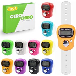 10-Pack Mini LCD Digital Finger Clicker Counter, 5-Digit Handheld Tally Counter for Knitting, Crochet, Lap Counting, Golf, Coaching, and Classroom Use