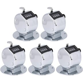 Bnineteenteam 5pcs Hand Tally Counters, 4 Digit Mechanical Palm Counter Handheld Number Click Counter Tally Clicker Counter for Sports Games Golf