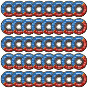 20 Pcs Flap Discs 4 1/2 for Angle Grinder, 40/60/80/120 Grit 4.5" x 7/8-Inch Angle Grinder Sanding Disc, Aluminum Oxide Abrasive Flapper Discs