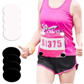 Safe Race Bib Clips,8PCS Race Number Buckles Safety Lock Fasteners,Marathon, Cycling and Event Number Bib Buckles Clips,Safe Reusable Easy to Use(White&Black)