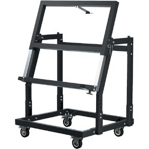 Panel Handler Cart and Shop Stand, Tilting Panel Cart with Rolling Casters, Tilting Panel Mover Mobile Workbench, Drywall Cart for Woodworking, Lumber Furniture Workshop, Warehouses, Garage