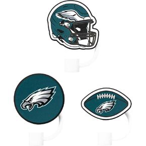 FOCO Philadelphia Eagles NFL 3 Pack Primary Logo Straw Toppers