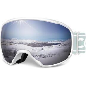 COOLOO Ski Goggles, OTG Snow Goggles for Adult Men Women Youth, Snowboard Goggles Over Glasses, Anti-fog, UV Protection