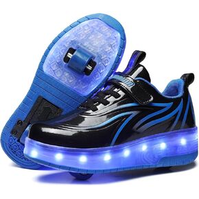 Kids Light Up Shoes with Wheels USB Chargable LED Light Up Roller Skates Shoes Best Gift for Christmas Halloween