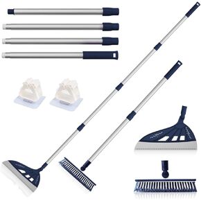 Magic Air Silicone Broom Sweeper, Multifunction Silicone Broom, Household Squeegee Broom for Floor Cleaning, Bathroom, pet Hair, Blue Dog Broom Brush Set (Blue)